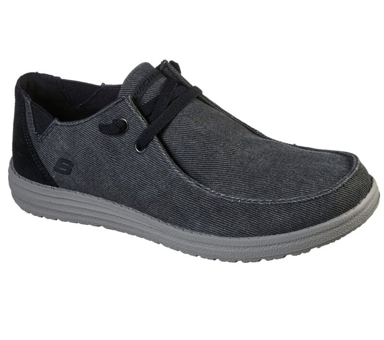 Skechers Herr Svarta Slip On - Melson - Raymon - Sverige (ODRJH-4298)